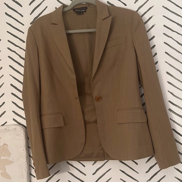 [Theory] BROWN Tailored Single Button Wool Blazer - Picture 7 of 13